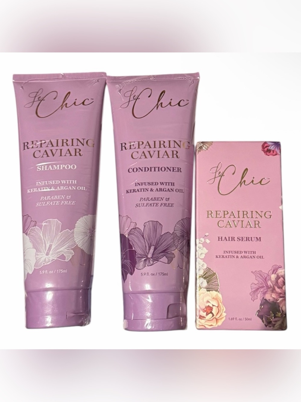 Le Chic Repairing Caviar 3-Piece Hair Care Set (Shampoo, Conditioner & Serum)